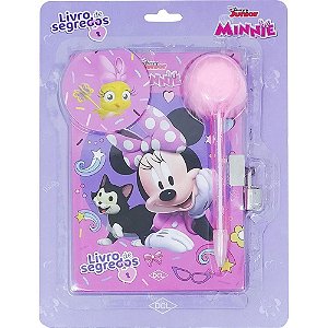 Diário Minnie - Livro de Segredos com Cadeado, Caneta Pompom e Adesivos