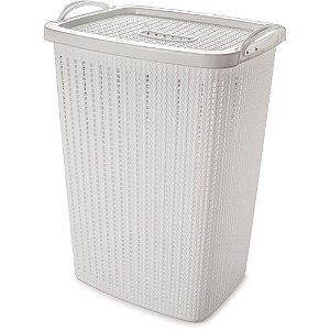Cesto para Roupa Trama Branco 40L - Elegância e Funcionalidade