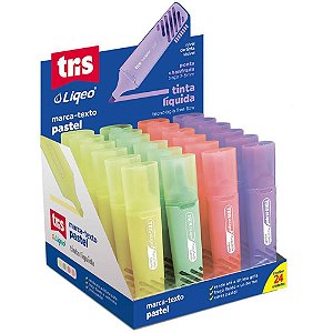 Caneta Marca Texto TRIS Liqeo FLAT 4 Cores Pastel DP.C/24