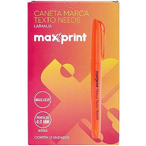 Caneta Marca Texto Needs Laranja - Caixa com 12 Unidades