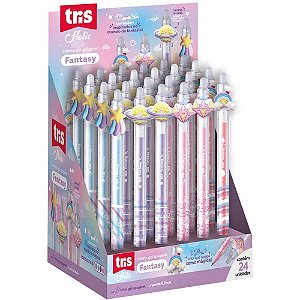 Caneta GEL Apagável TRIS Fantasy 0.7MM 4 Cores Display com 24