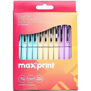 Caneta Esferográfica SLICK Retrátil Hope Pastel - Caixa com 20