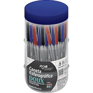 Caneta Esferográfica Jocar Doux 0.7MM AZ-VM-PT POTE-35