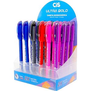 Caneta Esferográfica CIS Ultrabold 1,0MM 24 Cores DP.C/24