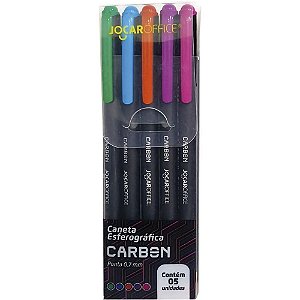 Caneta Esferográfica Carbon Line 0.7MM 5CORES
