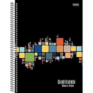 Caderno Quadriculado Universitário 10MM X 10MM Espiral Capa Dura 80 Folhas – Pacote com 4 Unidades