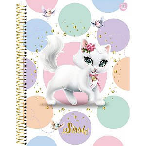 Caderno Espiral 1/4 Capa Dura Sissi 80 Folhas - Pacote com 10 Unidades