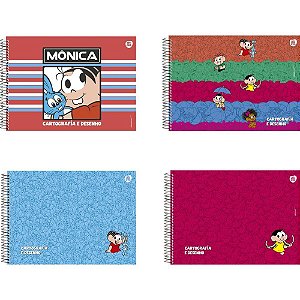 Caderno de Desenho Universitário Capa Dura Turma da Mônica 60 Folhas – Pacote com 5 Unidades