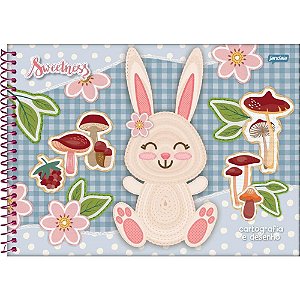 Caderno de Desenho Universitário Capa Dura Sweetness 80 Folhas - Pacote com 4