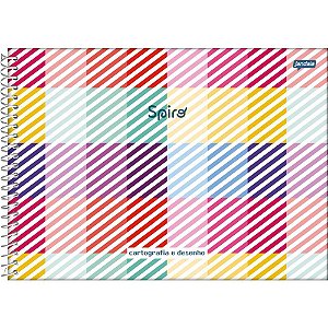 Caderno de Desenho Universitário Capa Dura Spiro 80 Folhas - Pacote com 04 Unidades