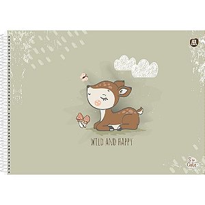 Caderno de Desenho Universitário Capa Dura SO Cute 60 Folhas Pacote com 05