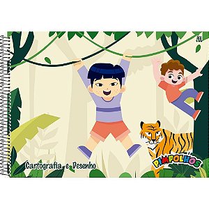 Caderno Desenho Capa Dura Pimpolhos Masculino 60 Folhas - Pacote com 05