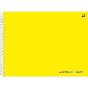 Caderno de Desenho Universitário Capa Dura Amarelo 60 Folhas - Pacote com 5 Unidades