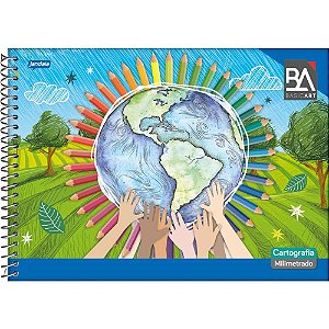 Caderno Desenho Milimetrado Basic ART Capa Dura 96 Folhas - Pacote com 5 Unidades