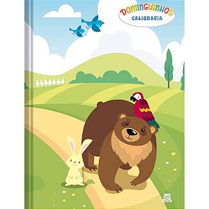 Caderno Caligrafia Capa Dura Dominguinhos Pauta Verde 40 Folhas - Pacote com 5 Unidades