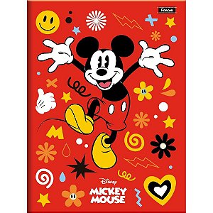 Caderno Brochurão Capa Dura Mickey Vintage 80 Folhas Pacote com 5