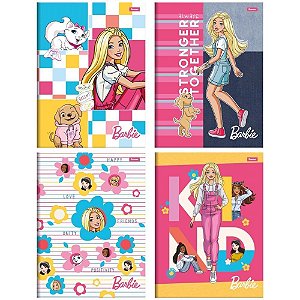Caderno Brochurão Capa Dura Barbie 48 Folhas - Pacote com 5