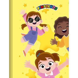 Caderno Brochura 1/4 Capa Dura Pimpolhos Feminino 96 Folhas - Pacote com 05