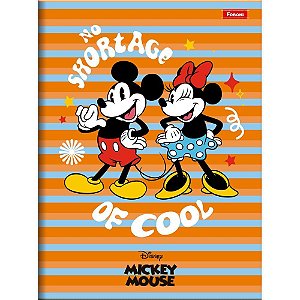 Caderno Brochura 1/4 Capa Dura Mickey Vintage 80 Folhas Pacote com 10