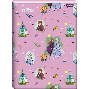 Caderno Brochura 1/4 Capa Dura Frozen 80 Folhas Pacote com 5