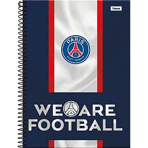 Caderno Espiral 15 Matérias Capa Dura Paris Saint Germain 240 Folhas Pacote com 2 Unidades