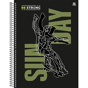 Caderno 15X1 Capa Dura BE STRONG 240 Folhas - Pacote com 2 Unidades
