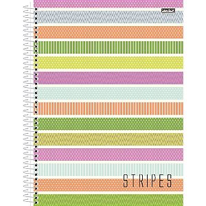 Caderno Universitário 10X1 Capa Dura Stripes 160 Folhas Pacote com 4