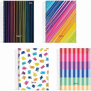 Caderno 10X1 Capa Dura Spiro 160 Folhas - Pacote com 4 Unidades