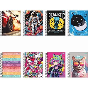 Caderno 10X1 Capa Dura ON Fleek 200 Folhas - Pacote com 04
