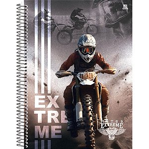 Caderno Universitário 10X1 Capa Dura Motos EXTREME 160 Folhas - Pacote com 4