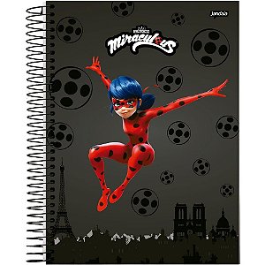 Caderno 10X1 Capa Dura Miraculous 160 Folhas - Pacote com 4 Unidades
