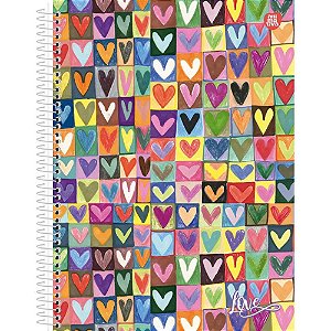 Caderno Universitário 10X1 Capa Dura Love 160 Folhas Pacote com 4 Unidades