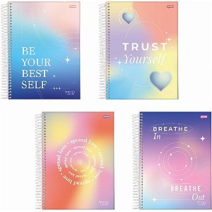 Caderno Universitário 10X1 Capa Dura ENERGY Color 160 Folhas - Pacote com 04