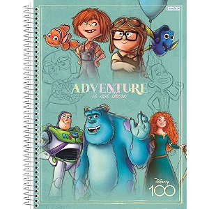 Caderno 10X1 Capa Dura Disney 100 160 Folhas Pacote com 04