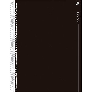 Caderno Universitário 10X1 Capa Dura Colors Preto 160 Folhas - Pacote com 4 Unidades