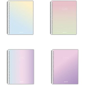 Caderno 10X1 Capa Dura Clean 160 Folhas - Pacote com 04