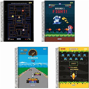 Caderno Espiral Universitário 10X1 Capa Dura BITS 160 Folhas - Pacote com 4 Unidades