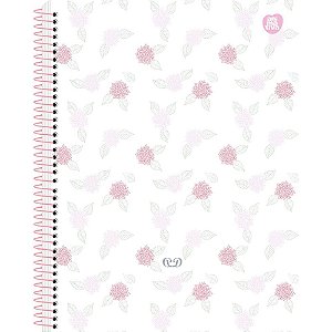 Caderno 1X1 Capa Dura Colegial Detalhes com Glitter - 80 Folhas - Pacote com 4 Unidades