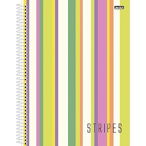 Caderno 01X1 Capa Dura Stripes 80 Folhas - Pacote com 04 Unidades