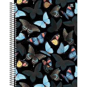 Caderno 01X1 Capa Dura Papilio Holográfico 80 Folhas - Pacote com 4