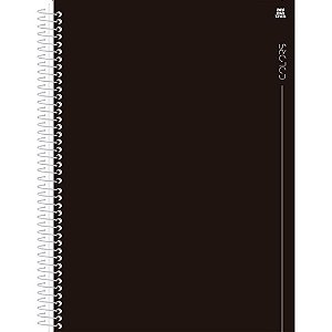 Caderno 1X1 Capa Dura Colors Preto 80 Folhas Pacote com 4