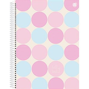 Caderno 01X1 Capa Dura BILLY BALLS 80 Folhas - Pacote com 04