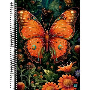 Caderneta Espiral Capa Dura Papilio Holográfico 80 Folhas - Pacote com 10