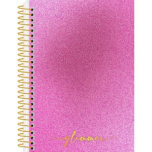 Caderneta Espiral Capa Dura Detalhes Glitter - 80 Folhas Pacote com 10