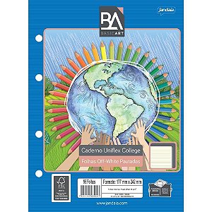 Bloco para Fichário Colegial Uniflex OFF White 80 Folhas