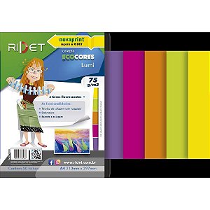 Bloco para Educação Artística Lumi A4 5 Cores 75G 50 Folhas