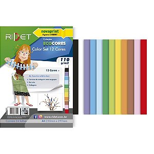 Bloco Educação Artística Color SET A4 12 Cores 110G/M² 24 Folhas
