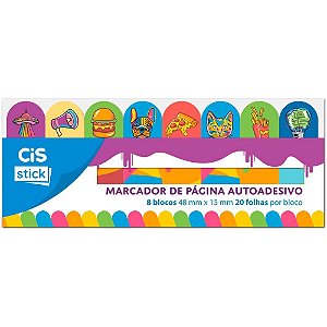 Bloco Marcador Adesivo CIS ST0303 8 Modelos Decorados 20 Folhas