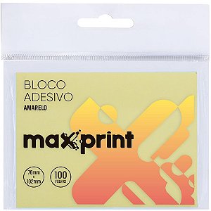 Bloco de Recado Autoadesivo 76X102MM Amarelo 100 Folhas