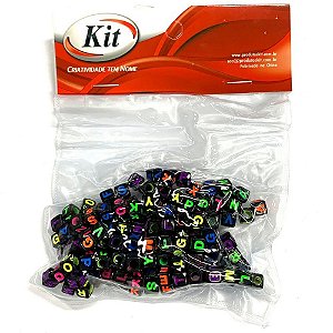 Miçanga Conta Dado Letras 6X6MM 25G